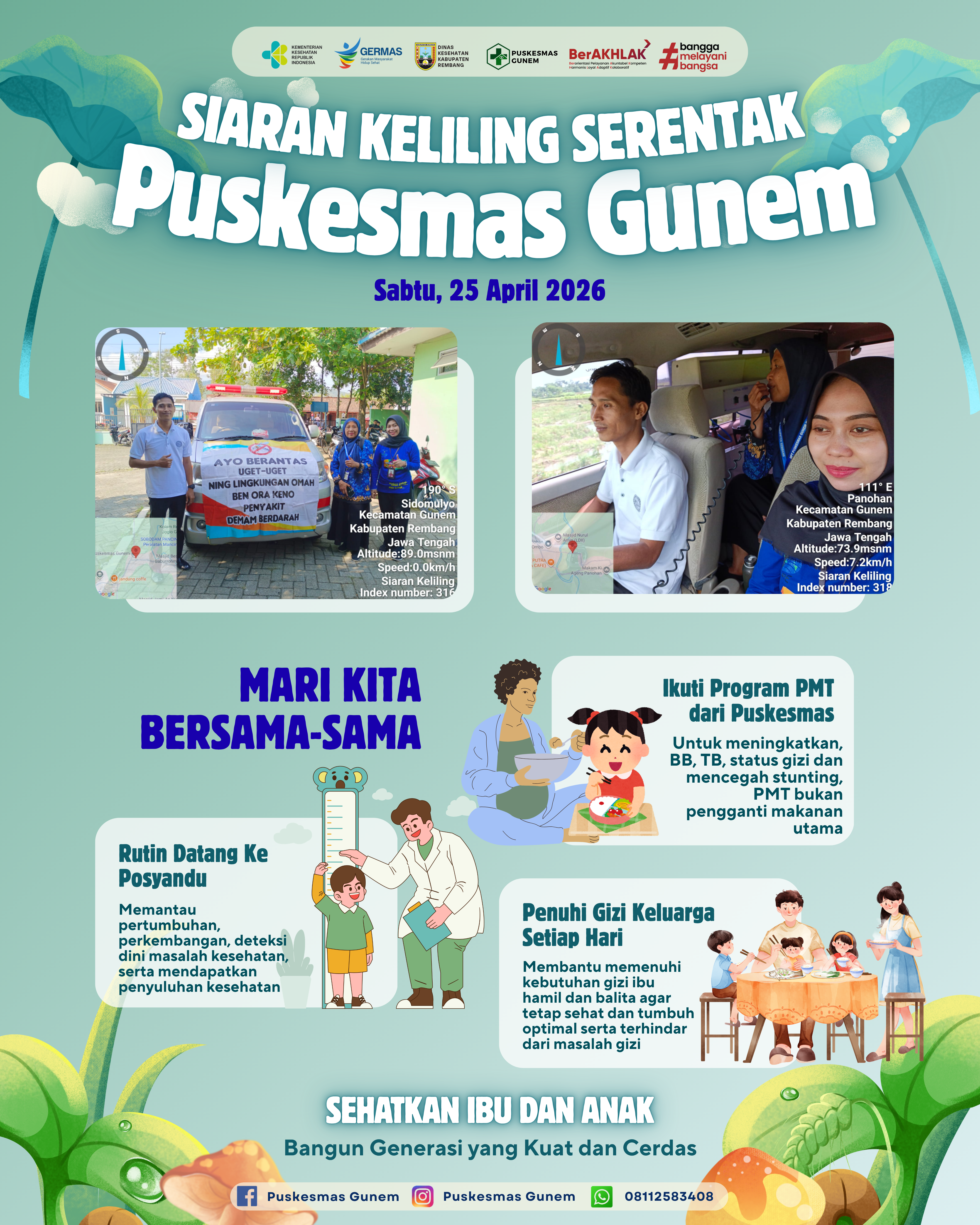 Siaran Keliling Serentak Puskesmas Gunem: Ajak Masyarakat Peduli Kesehatan Ibu dan Anak